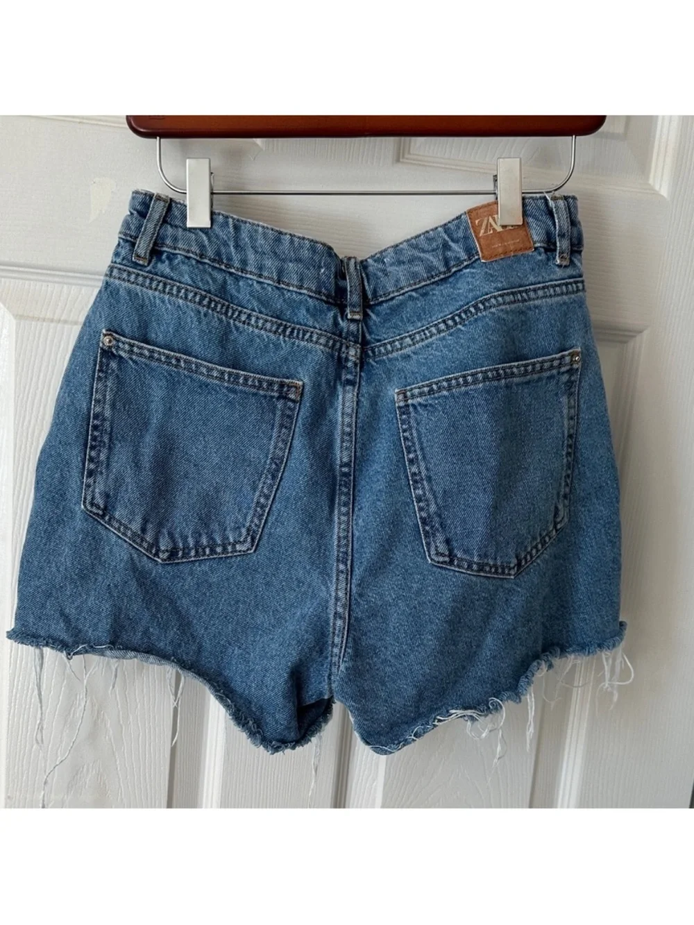 ZARA Denim Mini Skort in Medium Blue